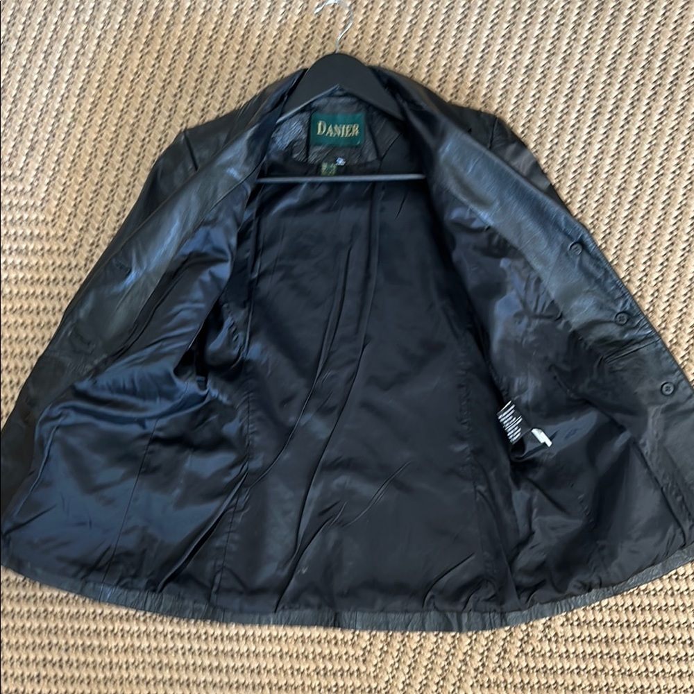 Black Leather Danier Jacket - Picture 3 of 5